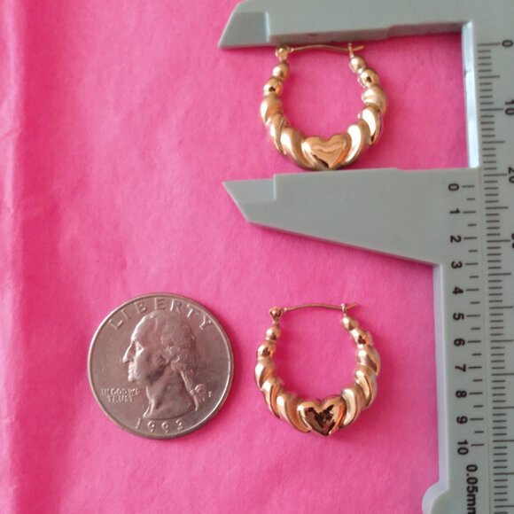 Beautiful solid 14kt  yellow gold, hoops! - Picture 7 of 9